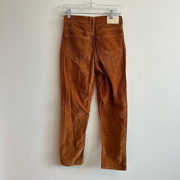 Everlane Tan Brown Baby Cord Cheeky Corduroy High Waist Straight Leg Pants Sz 26 - Picture 5 of 9